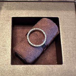 Monica Vinader Rose Gold Tone Blue Sapphire Circle Ring. New